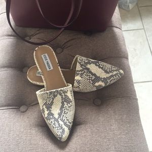 Steve Madden faux snakeskin mules